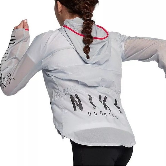 Nike Girls XL Hooded Light Jacket in Light Gray - Picture 15 of 15